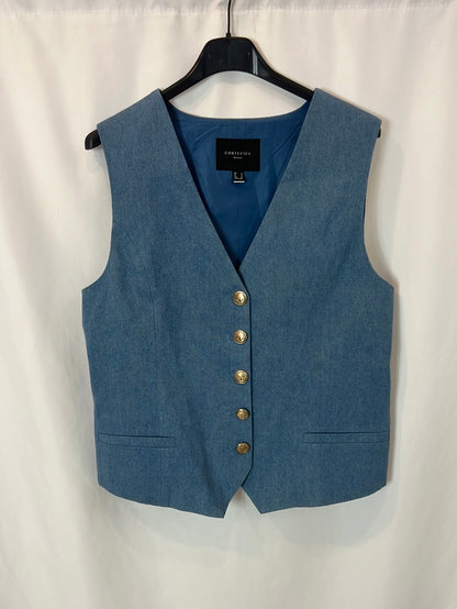 CORTEFIEL. T. Denim vest with buttons s