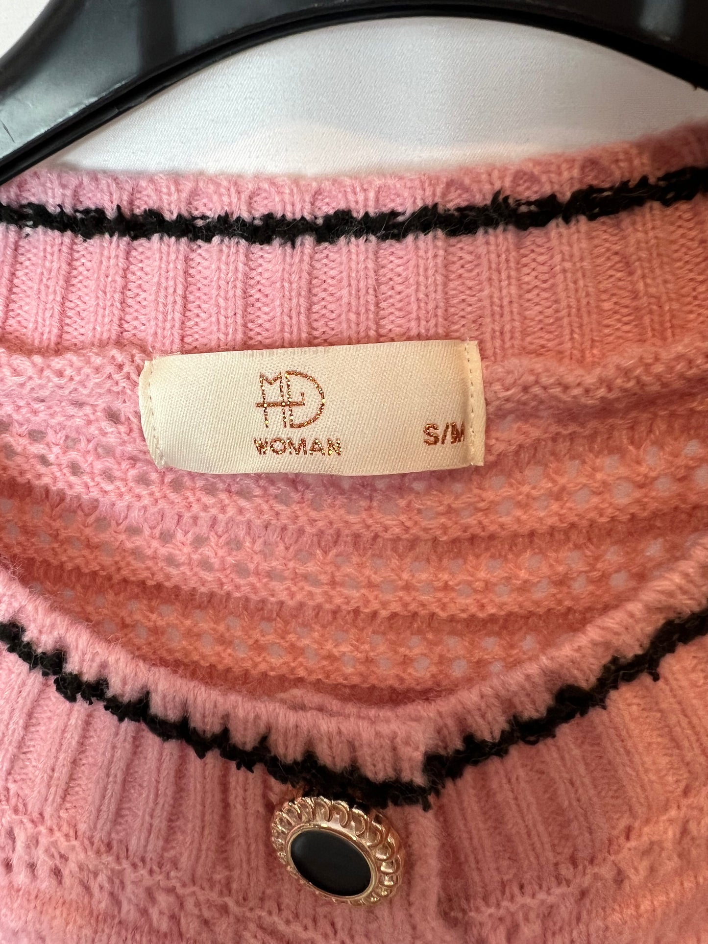 MD WOMAN. Pink die-cut sweater Ts/m