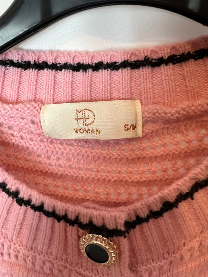 MD WOMAN. Pink die-cut sweater Ts/m