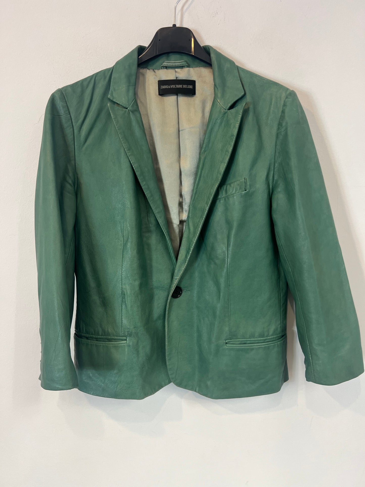 ZADIG & VOLTAIRE. Chaqueta verde piel. T M (tara)