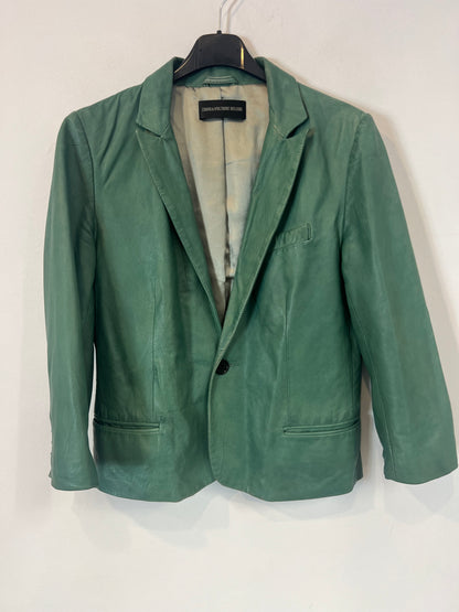 ZADIG & VOLTAIRE. Chaqueta verde piel. T M (tara)