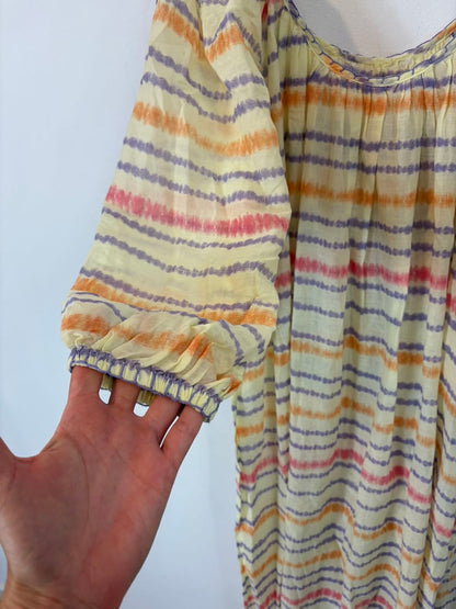 ZARA. Vestido largo estilo kaftán estampado