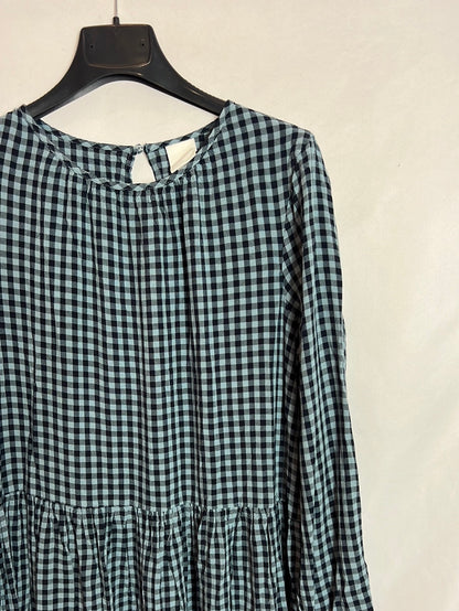 H&M. Vestido cuadros vichí T.s