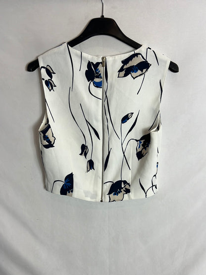 ZARA. CropTop blanco estampado T.xs