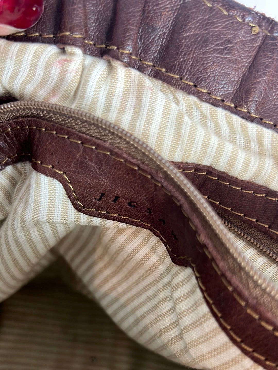 JOGSAW. Brown leather studded bag (Tara)