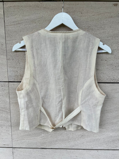 LOUISE MISHA. Beige embroidered vest, size 36