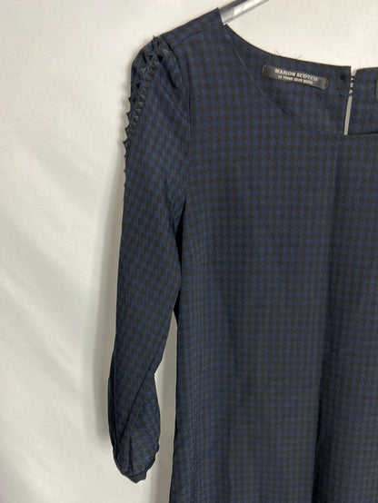 MAISON SCOTCH. Vestido corto pata de gallo T 1(S)