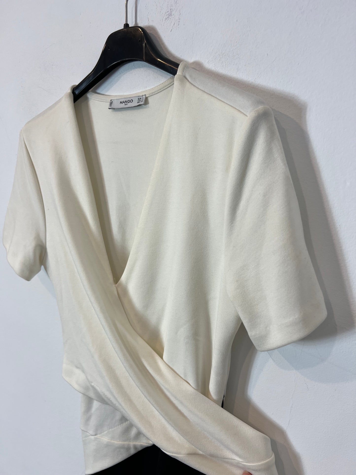 MANGO. Vestido midi bicolor. T S