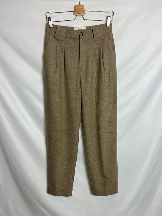 BA&amp;sh. Beige pleated trousers. Size 0( 36)