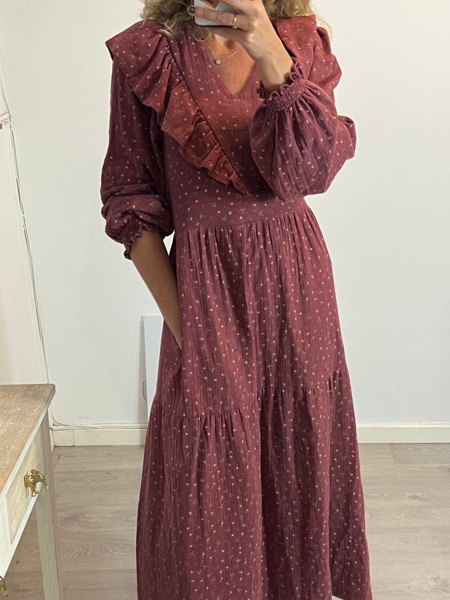 MAGNOLYA. Long floral dress. Size 1 (S)