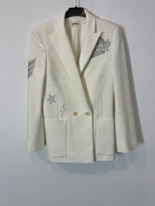 ZADIG&VOLTAIRE. blazer blanca brillantes rock T.36