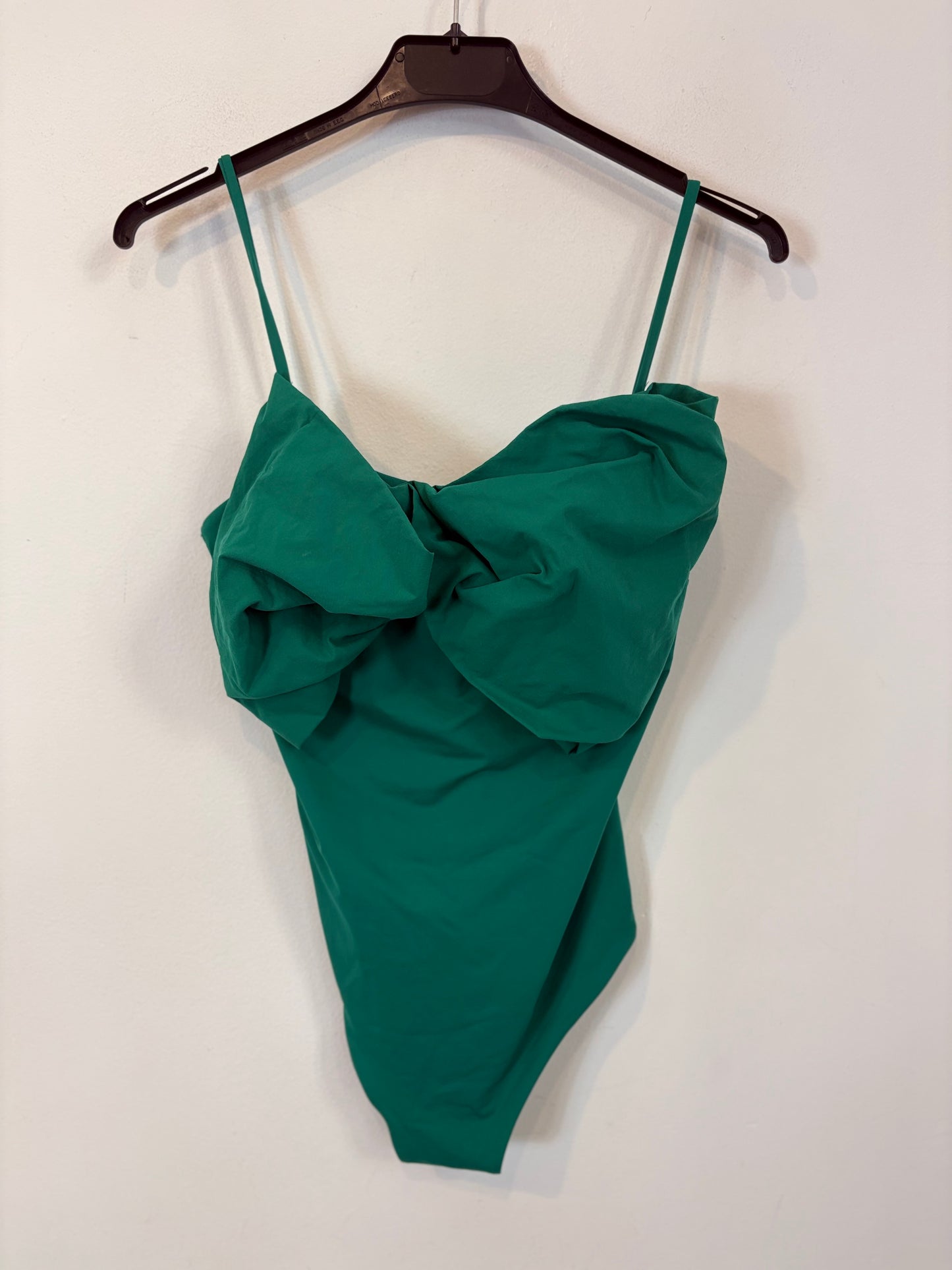 OTHERS. Green swimsuit with voluminous neckline. TS