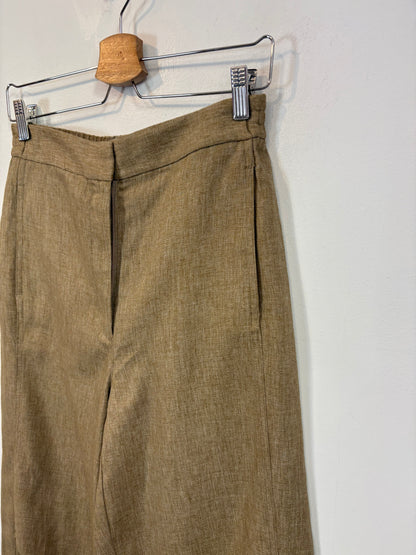ZARA. Conjunto de lino marrón