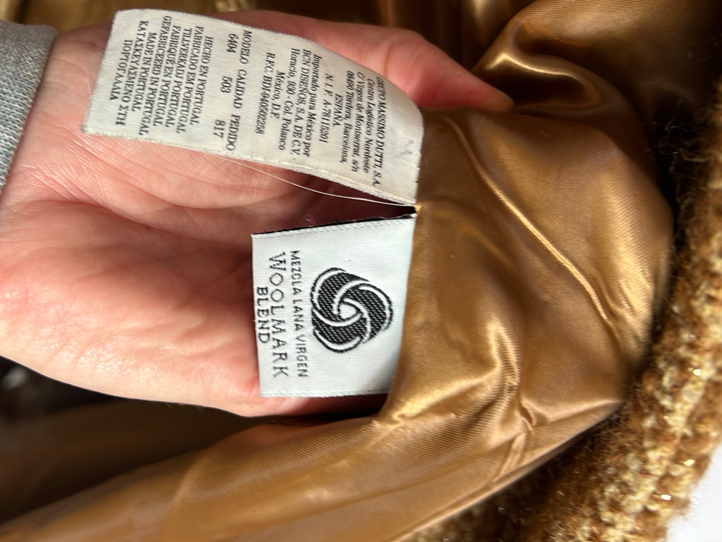 MASSIMO DUTTI. Abrigo jaspeado camel T.u(S) TARA