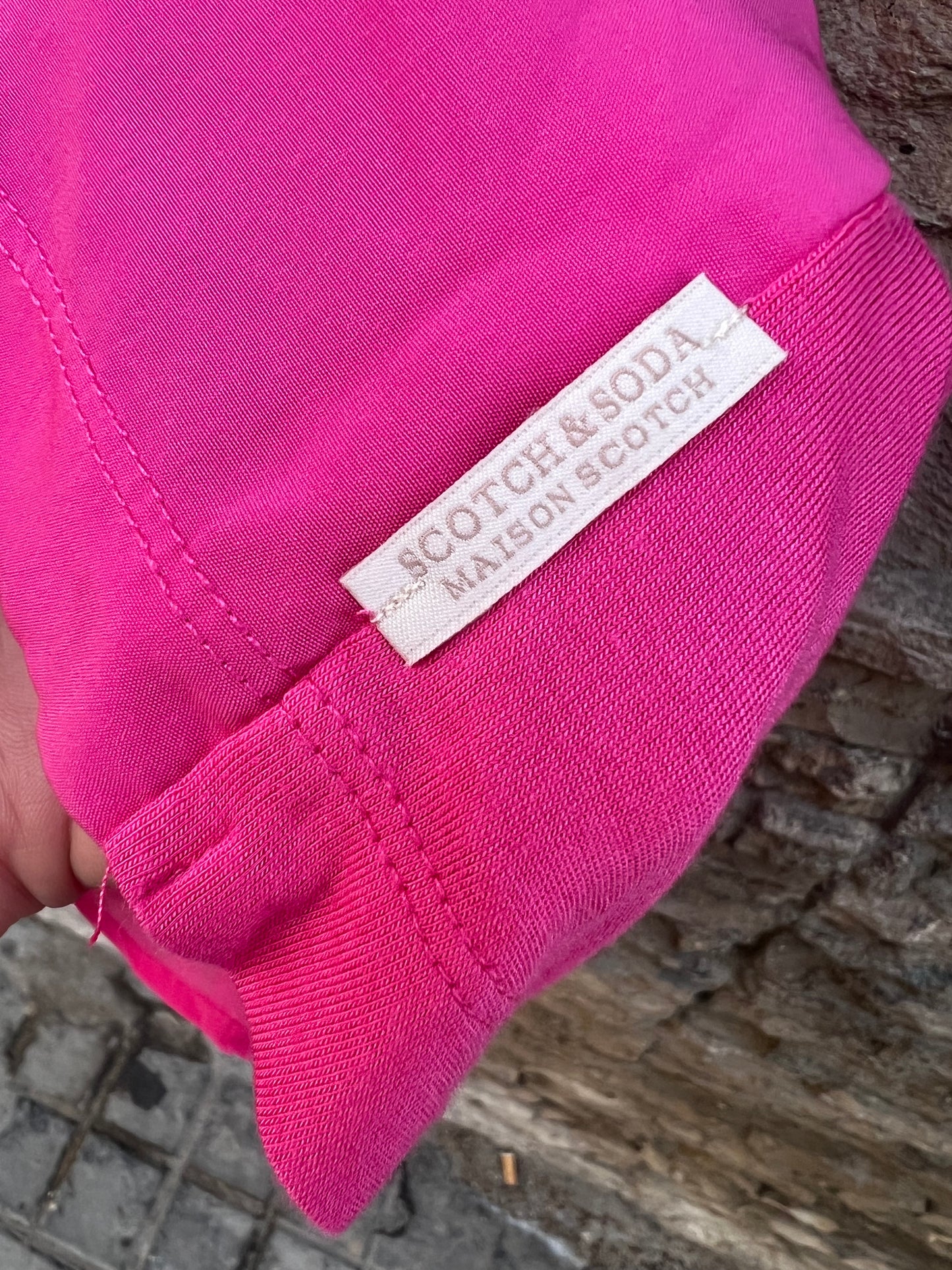 SCOTCH&SODA. Top rosa doble textura. T L