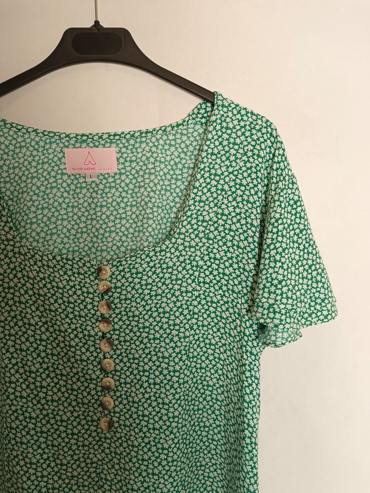 TIPITENT. Green floral dress Tl