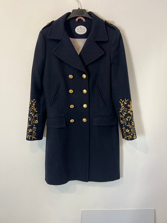 THE EXTRÊME COLEECTION.abrigo azul flores bordadas