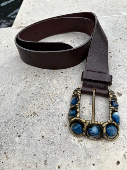 OTRAS. Cinturón piel hebilla piedras