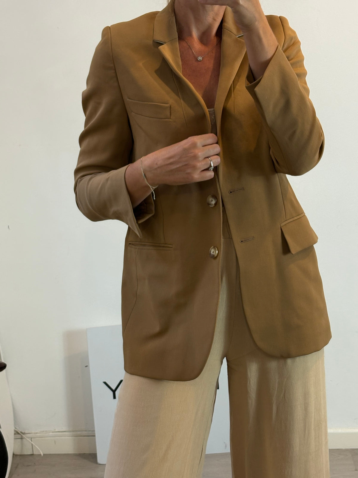 STELLA McCARTNEY. Blazer camel textura