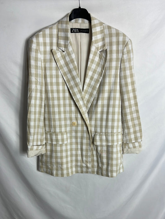 ZARA. Oversized checked blazer T.xs (Tara)