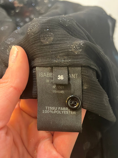 ISABEL MARANT. Black polka dot blouse T.36