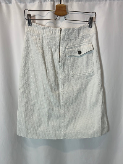 MASSCOB. White textured midi skirt. Size 36