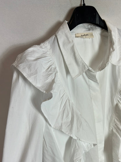 BA&amp;SH. White flounced shirt. Size 1(S)