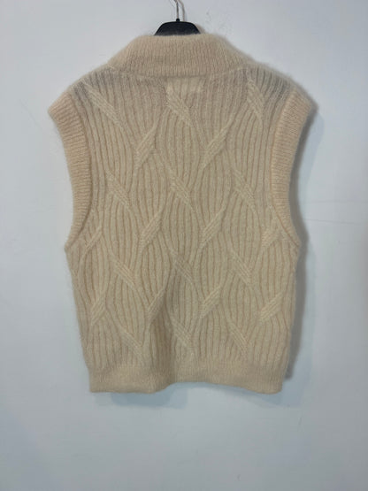 MAISON ANJE. Jersey sin mangas beige claro. T S