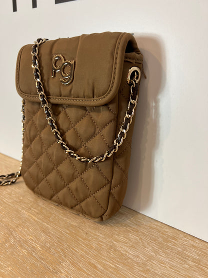 PURIFICACIÓN GARCÍA.  Bolso mini lona marrón