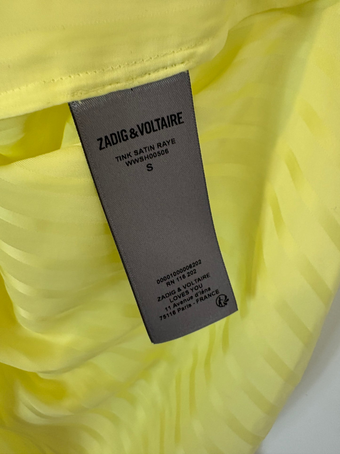 ZADIG & VOLTAIRE. Blusa amarilla plisada. T S