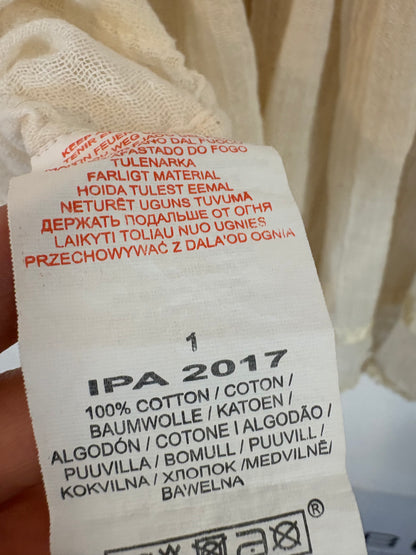 OTRAS. Blusa beige algodón detalle escote. T S