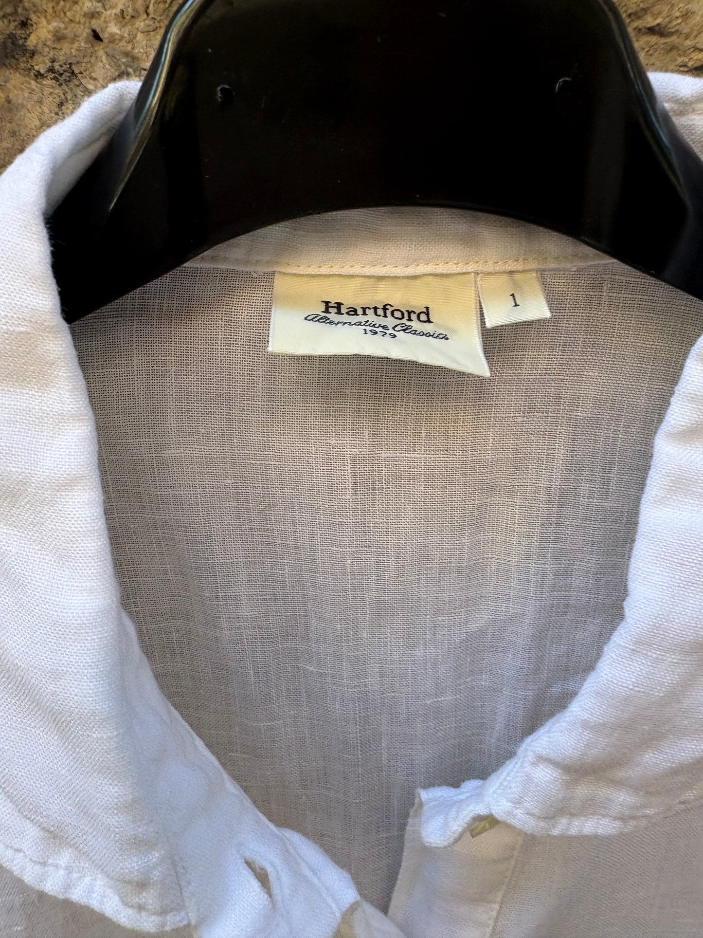 HARTFORD. Vestido lino camisero blanco
