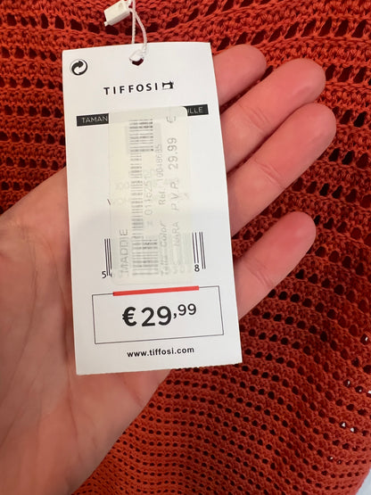 TIFFOSI. Vestido midi teja croché. T S