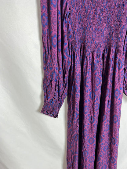 MAGNOLYA. Honeycomb print midi dress. Size 00(XS)