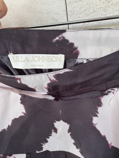 ULLA JOHNSON. Falda larga estampada volantes. T M