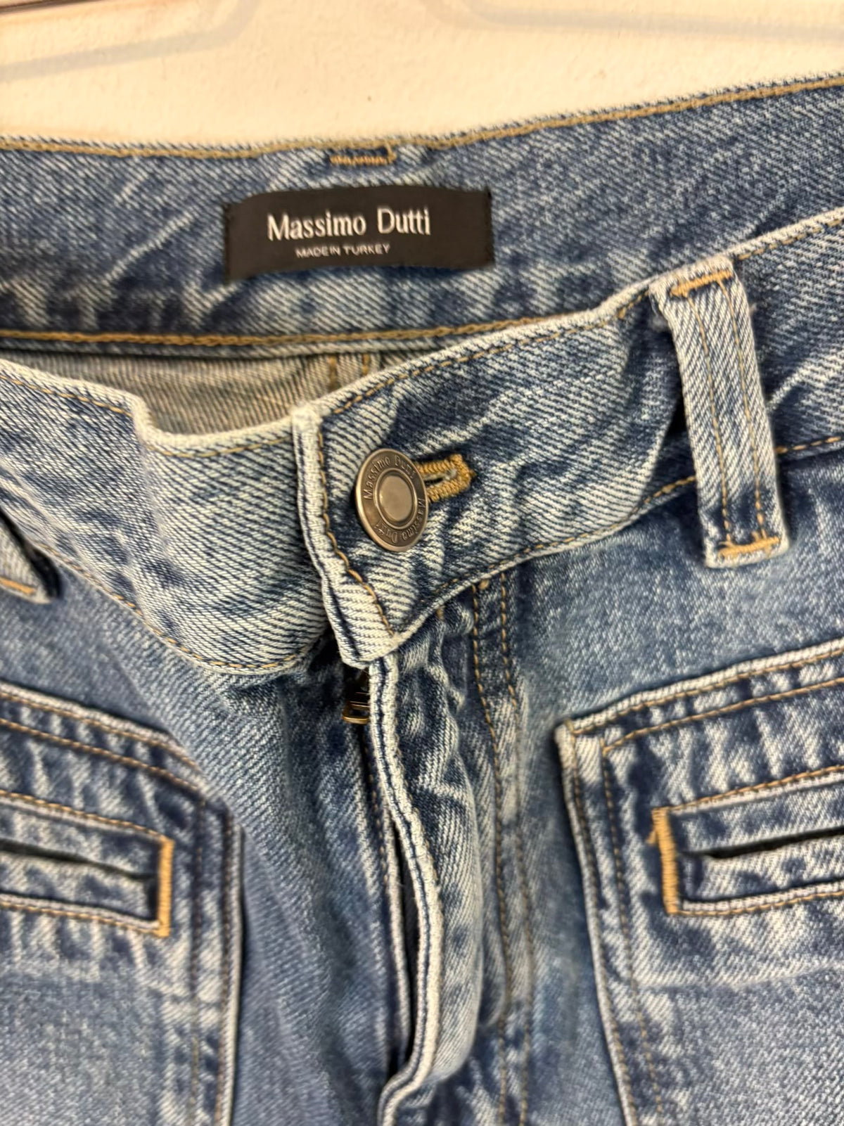 MASSIMO DUTTI. Denim pata ancha bolsillos