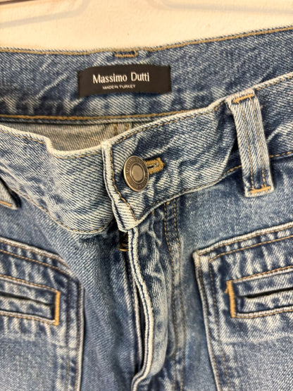 MASSIMO DUTTI. Denim pata ancha bolsillos