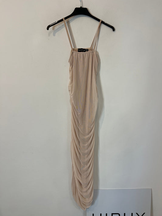 PRETTYLITTLETHING.vestido rosa fruncido T.36