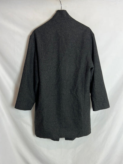 MANGO. Abrigo gris jaspeado T.xs