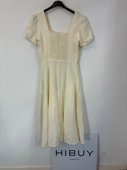 ZARA. Vestido midi color crudo mezcla. T S