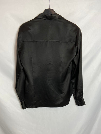 ROBERTO VERINO. Camisa negra satinada T.36