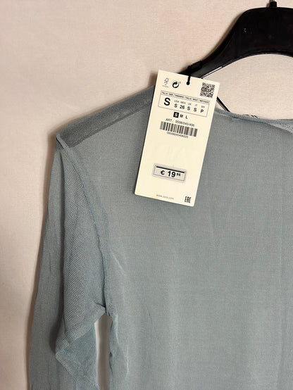 ZARA. Top azul claro Semi transparente. T S
