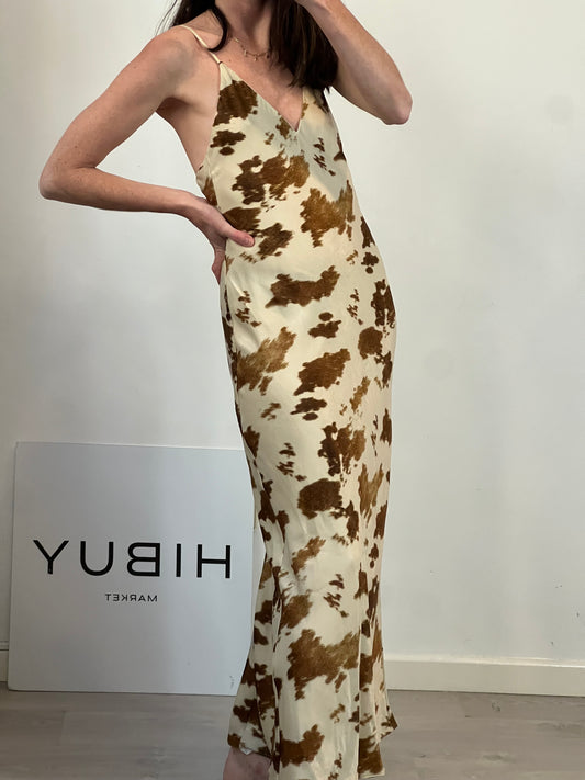 ZARA. Vestido largo fluido estamapdo