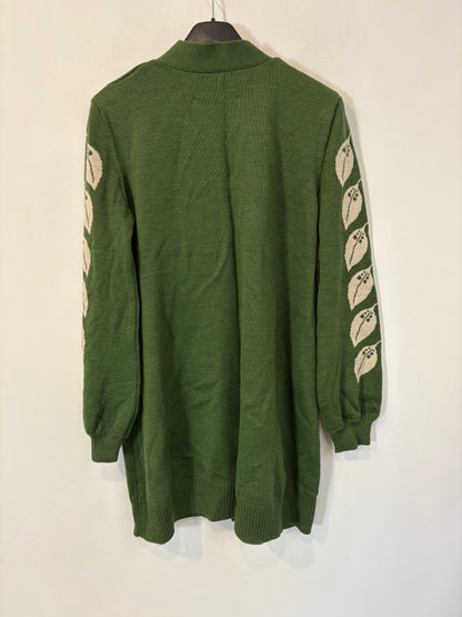 LA CASITA DE WENDY. Chaqueta lana verde hojas