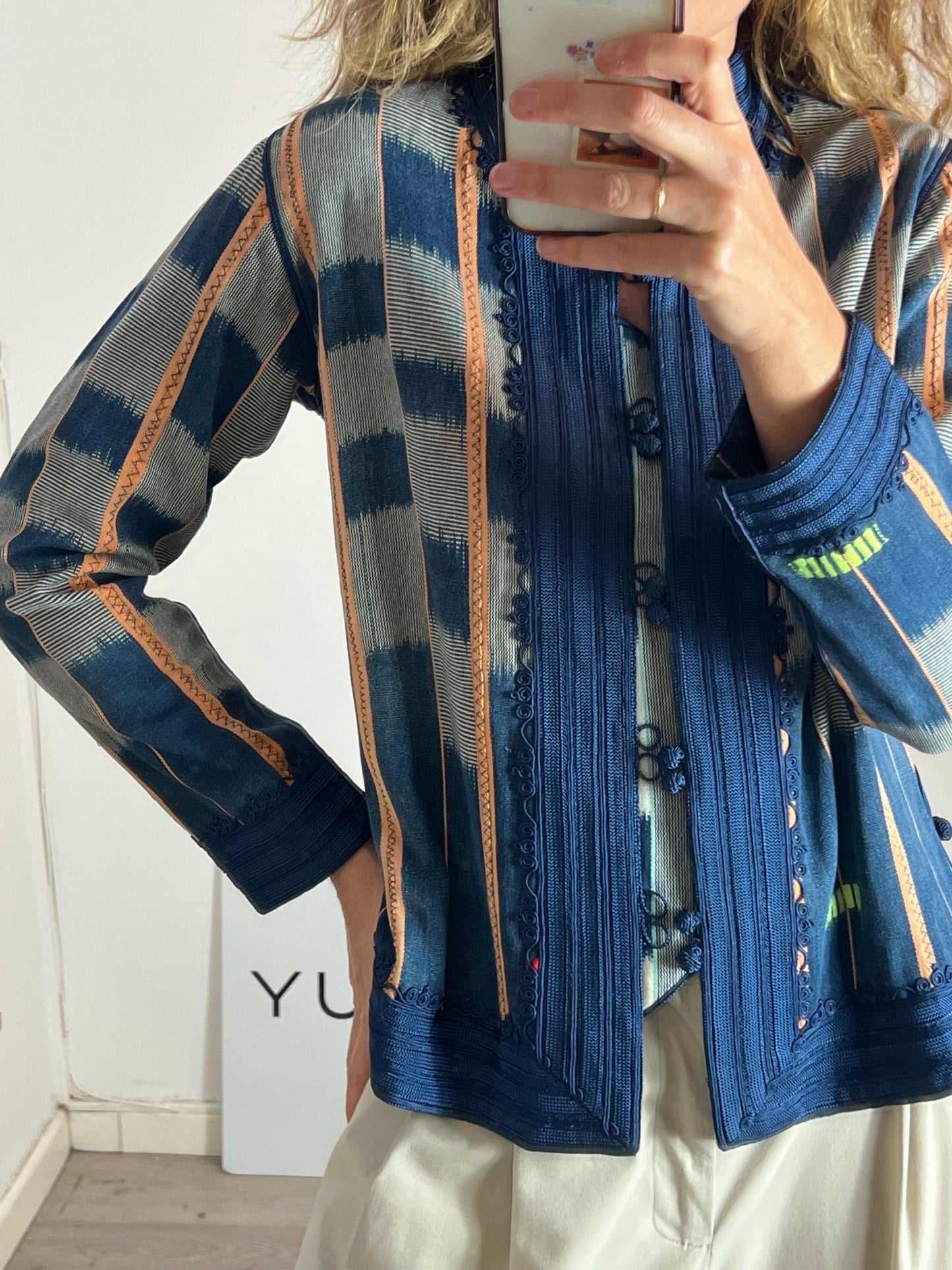 OTHERS. Blue textured jacket YOUR(S)