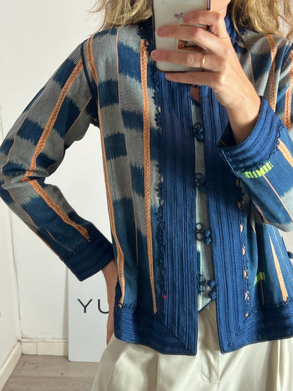 OTHERS. Blue textured jacket YOUR(S)