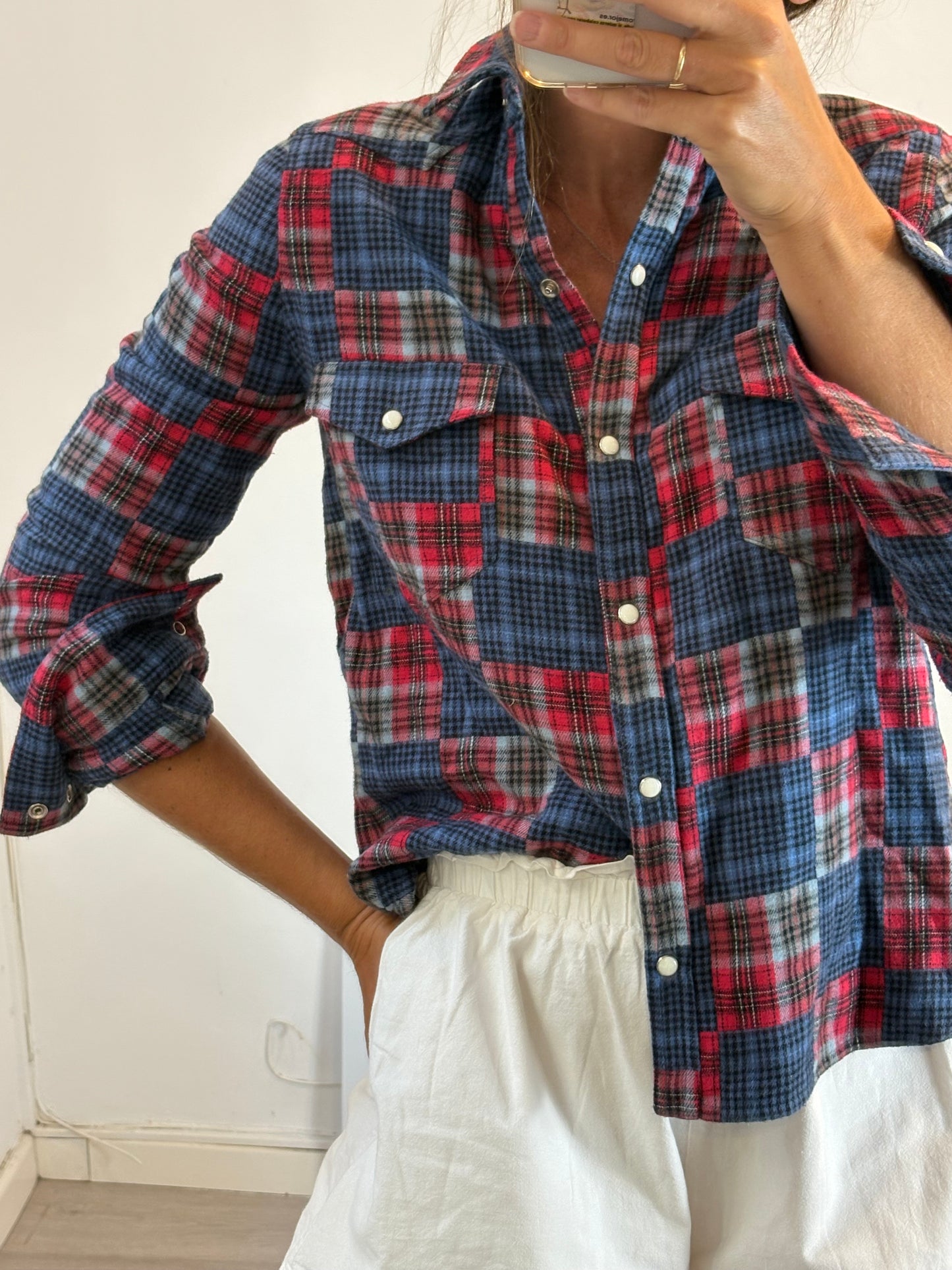 JOSEPHINE. Camisa algodón cuadros. T S