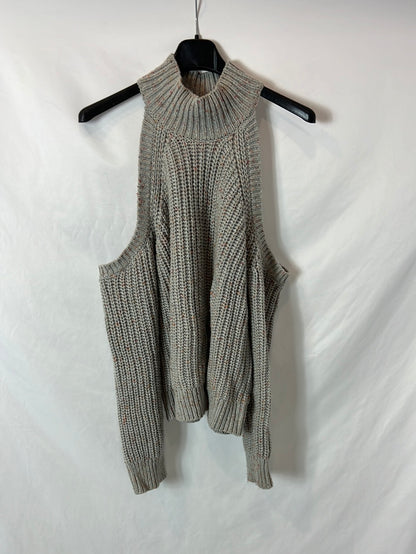 TULAROSA. Gray Ts shoulder sweater