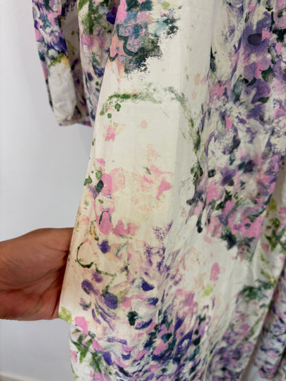 COS. Vestido midi estampado pintura. T XS