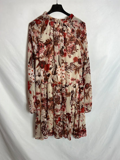 H&M.vestido fluido estampado rosita T.46 (xl)